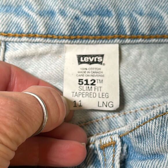 Vintage 90s Levis 512 Slim Taper High Waist Mom Blue Jeans Womens 11 Long Light - Picture 7 of 9